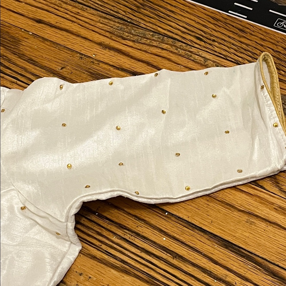 Elegant Cream Women’s Blouse with Gold Stud Accents - Picture 3 of 4